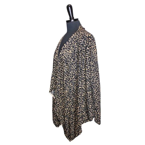 Victor Alfaro Extra Fine Merino Wool Cardigan Sweater Leopard Print - Picture 2 of 5